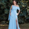 VESTIDO LIVIA UM OMBRO DETALHE FIVELA - AZUL SERENITY