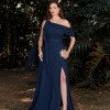 VESTIDO LIVIA UM OMBRO DETALHE FIVELA - AZUL MARINHO
