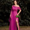 VESTIDO LIVIA UM OMBRO DETALHE FIVELA - FÚCSIA