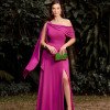 VESTIDO LIVIA UM OMBRO DETALHE FIVELA - FÚCSIA