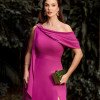 VESTIDO LIVIA UM OMBRO DETALHE FIVELA - FÚCSIA