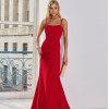 VESTIDO DE FESTE JOANE CREPE ALFAIATARIA COM CAPA - VERMELHO
