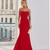 VESTIDO DE FESTE JOANE CREPE ALFAIATARIA COM CAPA - VERMELHO