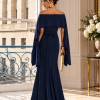 VESTIDO DE FESTE JOANE CREPE ALFAIATARIA COM CAPA - AZUL MARINHO