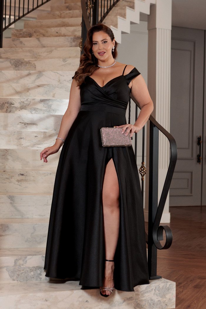 VESTIDO DE FESTA ANGÊLA PLUS ZIBELINE - PRETO