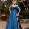 VESTIDO DE FESTA ANGÊLA PLUS ZIBELINE - AZUL PETROLEO