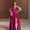 VESTIDO DE FESTA ANGÊLA PLUS ZIBELINE - FÚCSIA