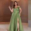 VESTIDO DE FESTA ANGÊLA PLUS ZIBELINE - VERDE OLIVA