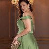 VESTIDO DE FESTA ANGÊLA PLUS ZIBELINE - VERDE OLIVA