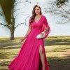 VESTIDO VALERIE CAUDA COSTAS CREPE MUSSELINE - PINK
