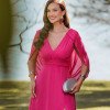 VESTIDO VALERIE CAUDA COSTAS CREPE MUSSELINE - PINK