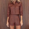 CONJUNTO NÚBIA SHORTS E CASAQUETO - CHOCOLATE