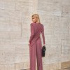 CONJUNTO SUÉCIA CALÇA ALADIM E BLUSA DREPEADA - ROSA SECO