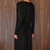 CONJUNTO SUÉCIA CALÇA ALADIM E BLUSA DREPEADA - PRETO