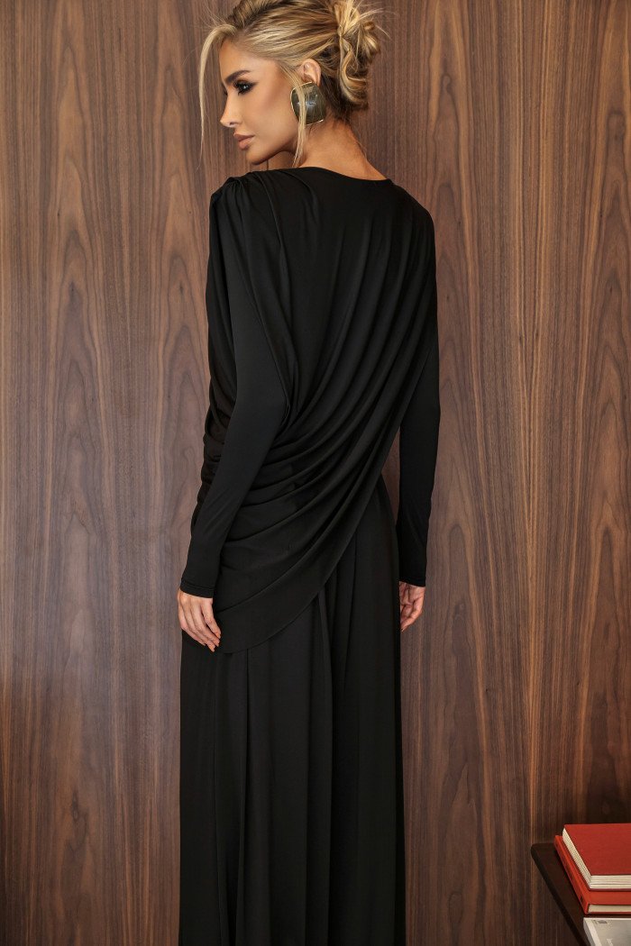 CONJUNTO SUÉCIA CALÇA ALADIM E BLUSA DREPEADA - PRETO