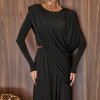 CONJUNTO SUÉCIA CALÇA ALADIM E BLUSA DREPEADA - PRETO