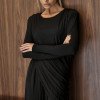 CONJUNTO SUÉCIA CALÇA ALADIM E BLUSA DREPEADA - PRETO