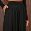 CONJUNTO SUÉCIA CALÇA ALADIM E BLUSA DREPEADA - PRETO