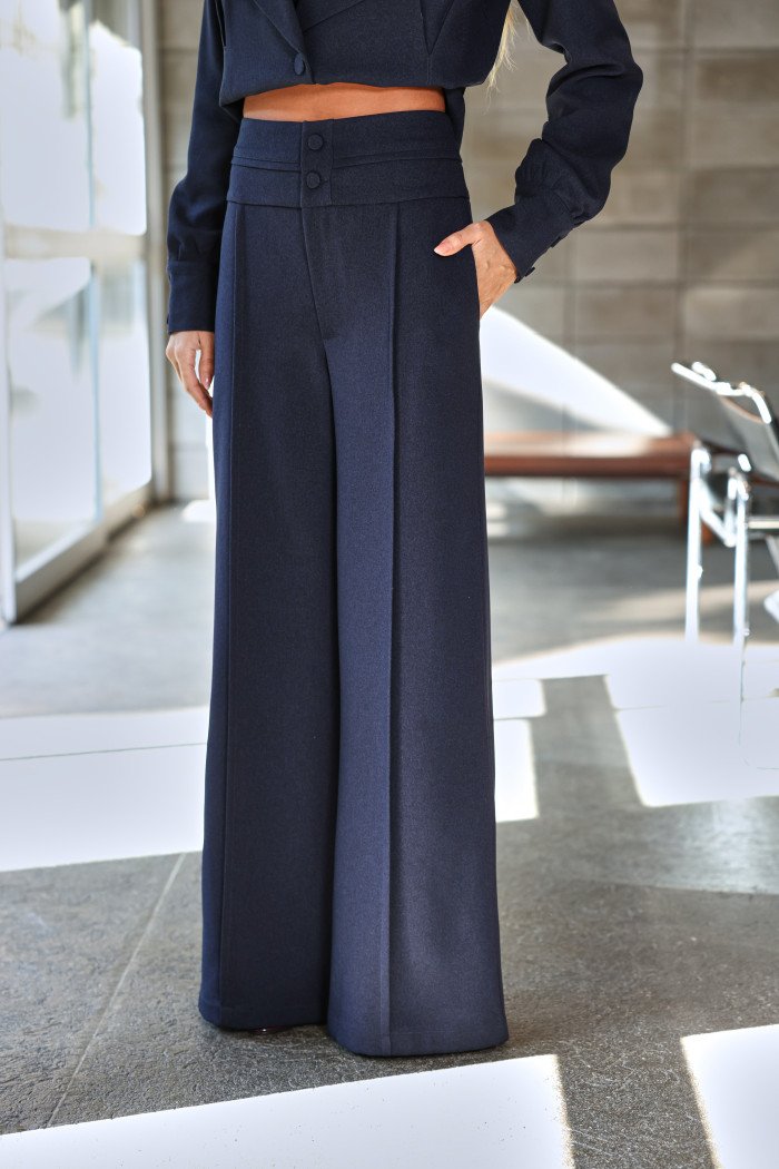 CALÇA SUÍÇA SOFT ALFAIATARIA WOOL - AZUL MARINHO