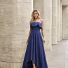 VESTIDO MIDI HELENA SAIA ASSIMÉTRICA - AZUL COBALT