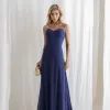 VESTIDO ANTONIETA LONGO CHIFFON CAPA BABADOS - AZUL MARINHO