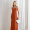 VESTIDO ANTONIETA LONGO CHIFFON CAPA BABADOS - TERRACOTA