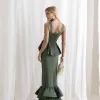CONJUNTO BLUSA PEPLUM E SAIA MIDI SINGAPURA - VERDE OLIVA