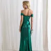 VESTIDO CRETA ACETINADO DRAPEADO - VERDE