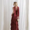 VESTIDO MEDELLÍN BABADOS CHOKER - MARSALA