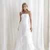 VESTIDO MEDELLÍN BABADOS CHOKER - OFF WHITE