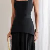 VESTIDO MIAMI SAIA PLISSADA - PRETO