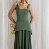 VESTIDO MIAMI SAIA PLISSADA - VERDE OLIVA