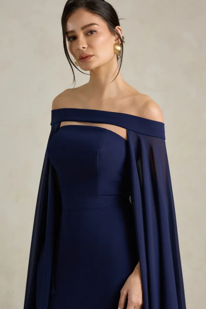 VESTIDO SANTORINI COM CAPA AVULSA - AZUL MARINHO