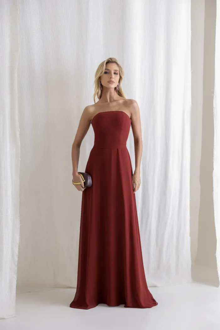 VESTIDO SANTORINI COM CAPA AVULSA - VINHO