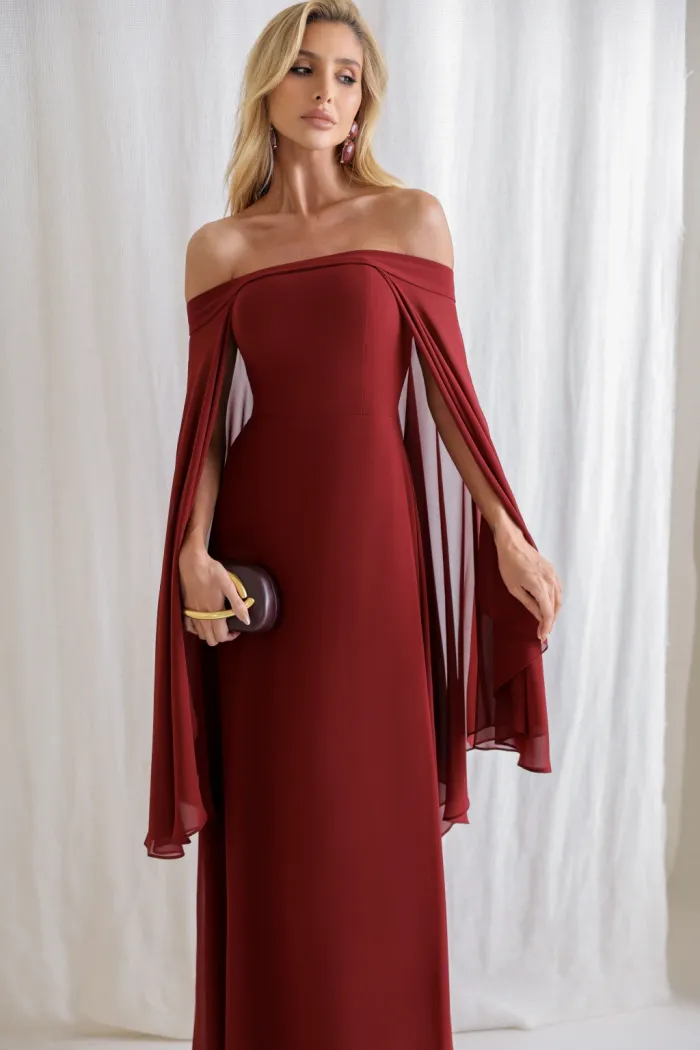 VESTIDO SANTORINI COM CAPA AVULSA - VINHO