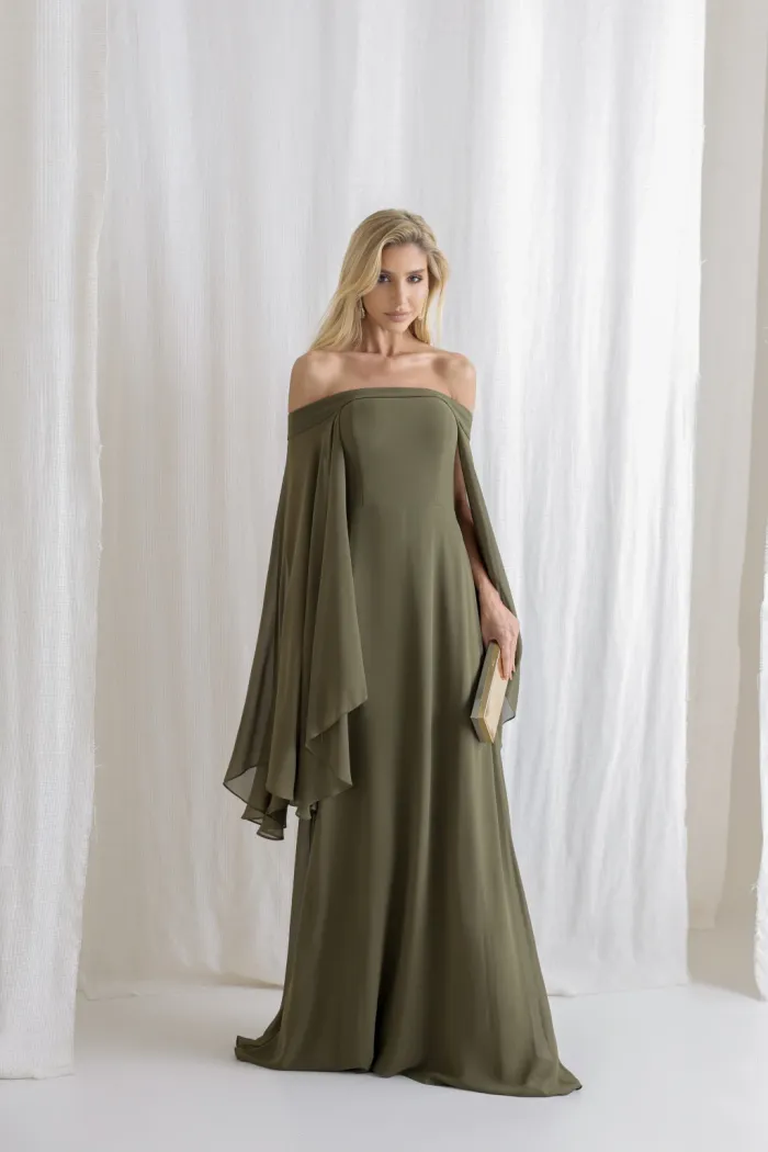 VESTIDO SANTORINI COM CAPA AVULSA - VERDE OLIVA