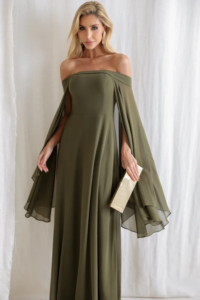 VESTIDO SANTORINI COM CAPA AVULSA - VERDE OLIVA