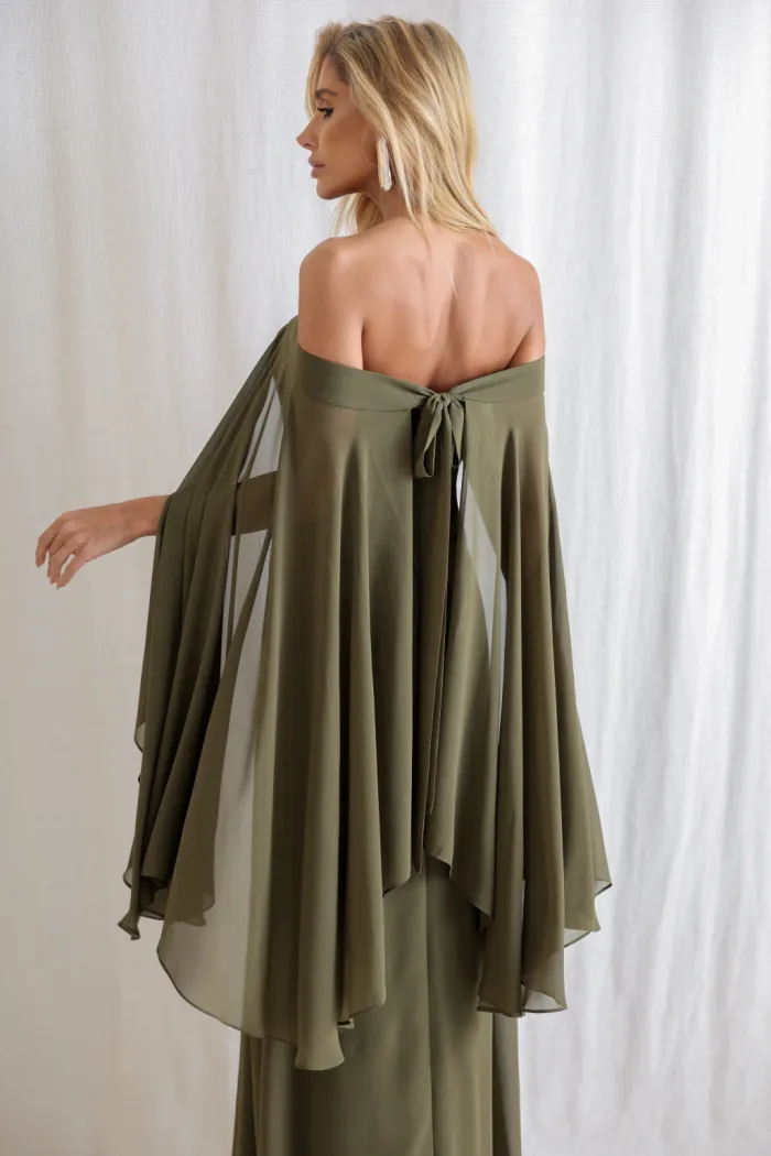 VESTIDO SANTORINI COM CAPA AVULSA - VERDE OLIVA