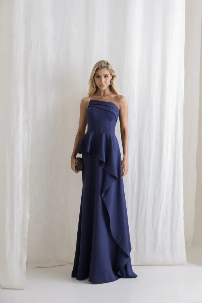 VESTIDO SEUL TOMARA QUE CAIA - AZUL MARINHO