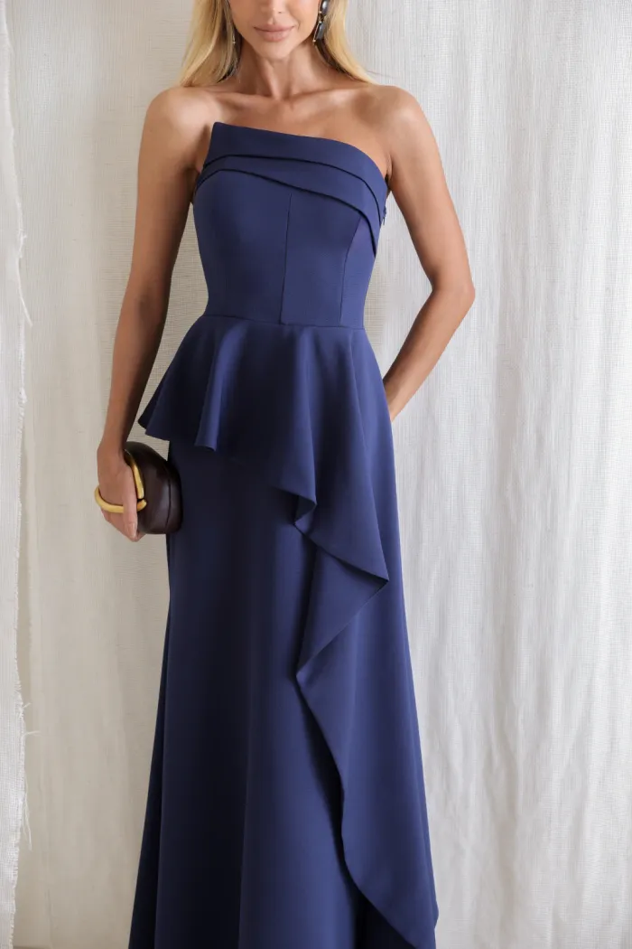 VESTIDO SEUL TOMARA QUE CAIA - AZUL MARINHO