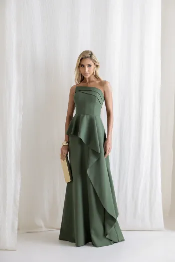 VESTIDO SEUL TOMARA QUE CAIA - VERDE OLIVA