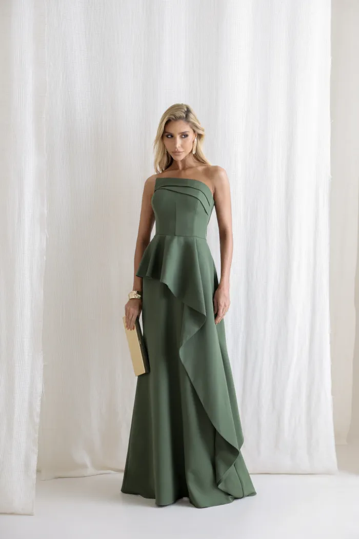 VESTIDO SEUL TOMARA QUE CAIA - VERDE OLIVA