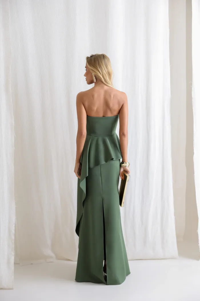 VESTIDO SEUL TOMARA QUE CAIA - VERDE OLIVA
