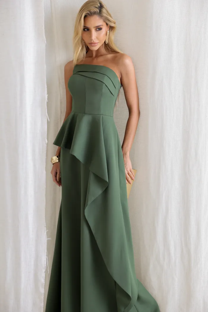 VESTIDO SEUL TOMARA QUE CAIA - VERDE OLIVA