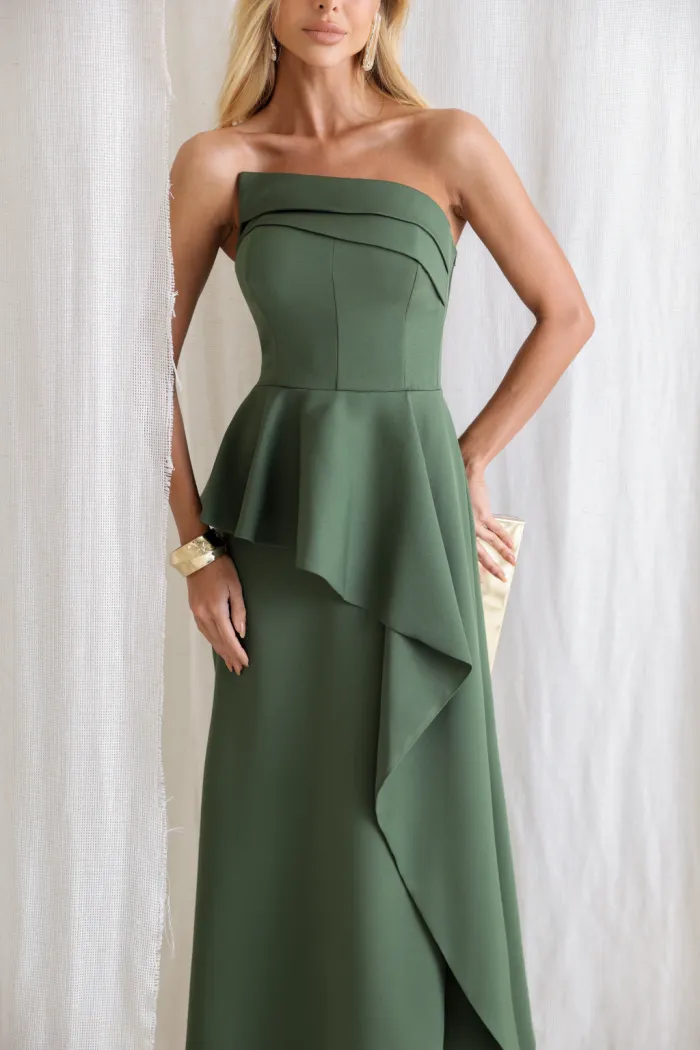 VESTIDO SEUL TOMARA QUE CAIA - VERDE OLIVA