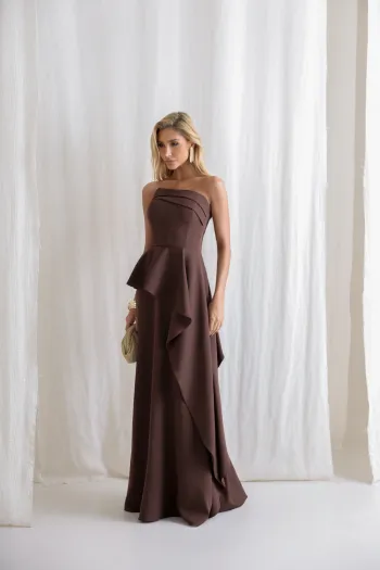 VESTIDO SEUL TOMARA QUE CAIA - MARROM