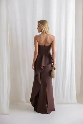 VESTIDO SEUL TOMARA QUE CAIA - MARROM