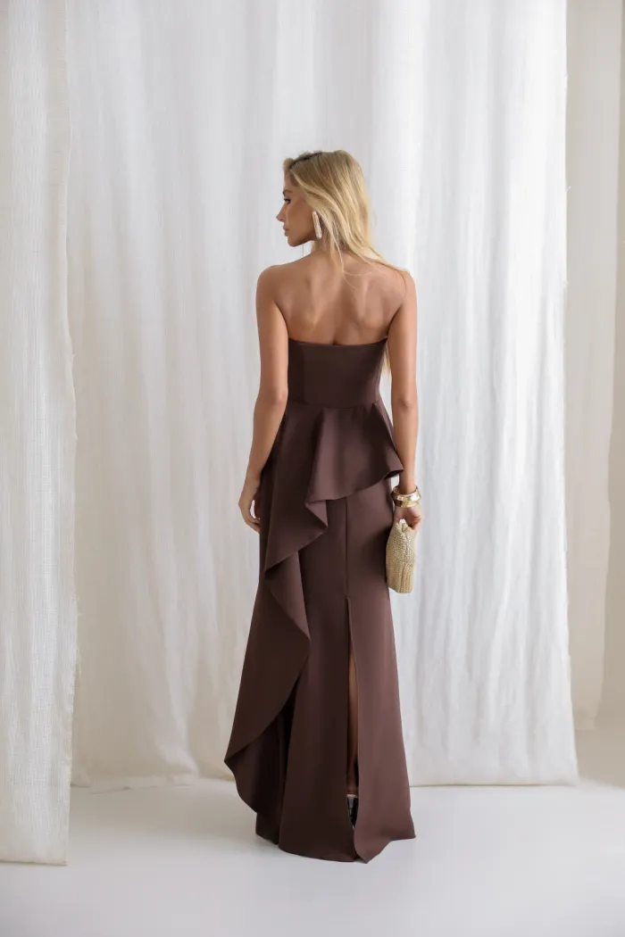 VESTIDO SEUL TOMARA QUE CAIA - MARROM