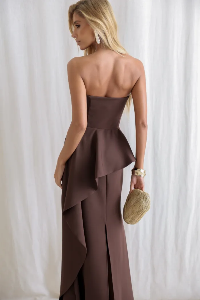 VESTIDO SEUL TOMARA QUE CAIA - MARROM