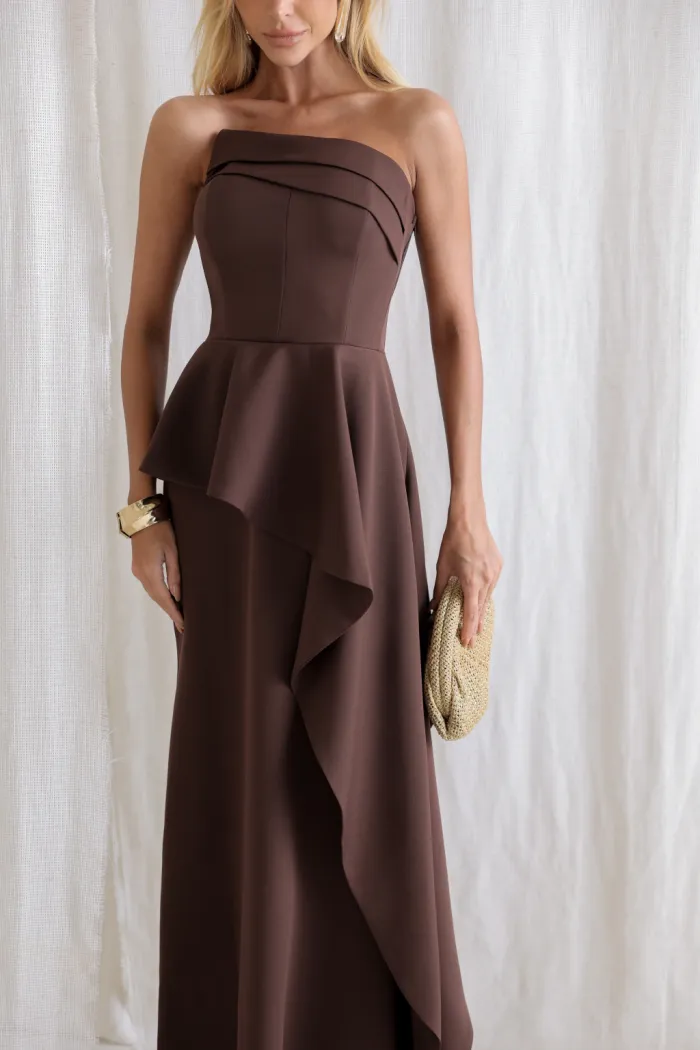 VESTIDO SEUL TOMARA QUE CAIA - MARROM